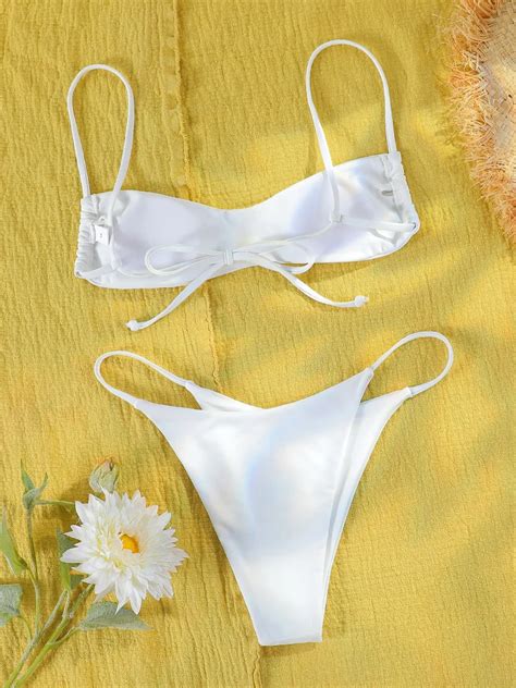 Sexy White High Cut Micro Bikini Free Shipping