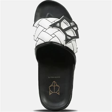 خرید و قیمت اسلیپر مردانه سفید مشکی NAKED WOLFE مدل 4492 ترب