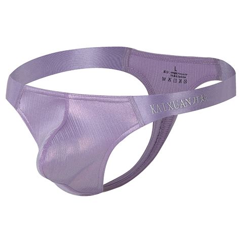 Jual Fashion Shiny Leather Panties Men Thong Gay Underwear Low Waist G String Thongs Male