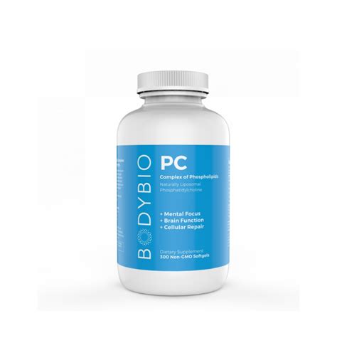 BodyBio PC (Phosphatidylcholine) 1300mg - 300 SoftGels - BodyBio ...