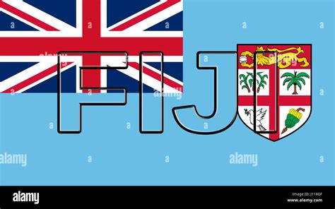 Ilustraci N De La Bandera De Fiji Con El Pa S Escrito En La Bandera