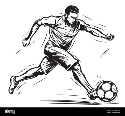 Soccer Player Kicking Ball Vector Illustration Stock Vector Image Art