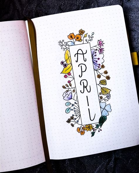 April Bullet Journal Cover Page Bullet Journal Cover Page April