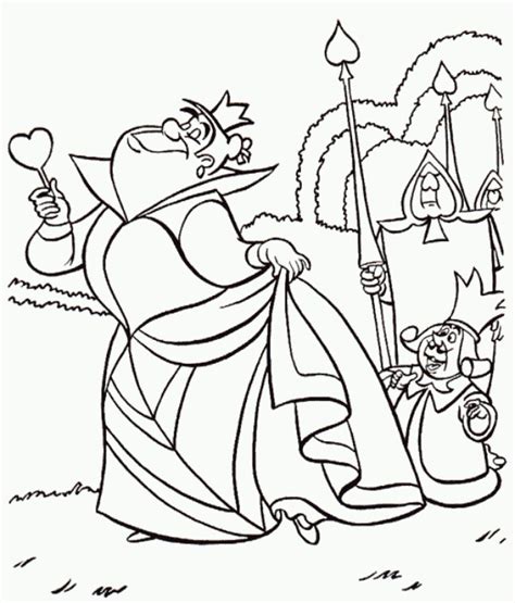 Queen And King Of Hearts Line Drawing Alice In Wonderland Characters