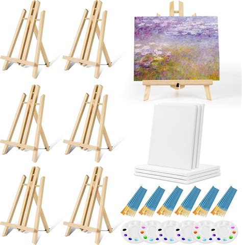 Easels With Canvas Set 78 Pcs Paint And Sip Kit With12inch