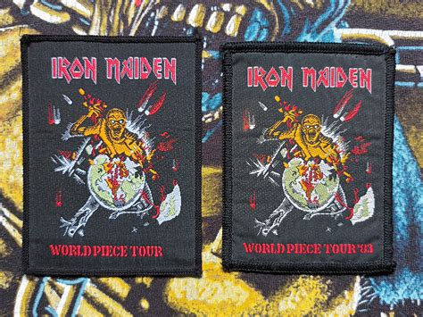 Iron Maiden “world Piece Tour” Woven Patch Eddies Battle Vest