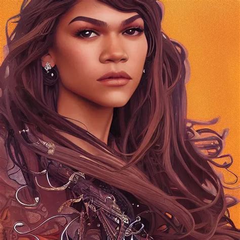 A Full Portrait Of Zendaya Intricate Elegant Highly Stable