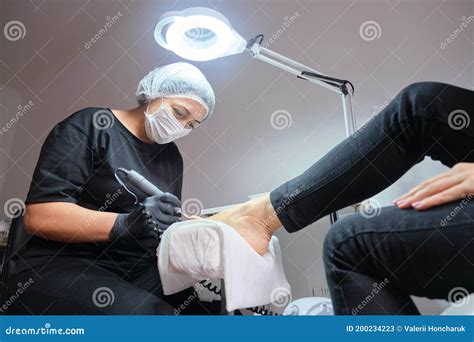 Mature Woman On Pedicure Procedure In Beauty Salon Stock Image Image Of Adult Indoors