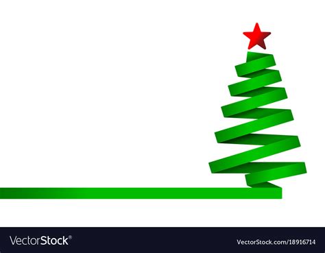 Green Christmas Tree Made From Ribbon Royalty Free Vector