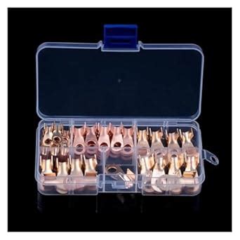 70PCS Copper Circular Splice Terminal Battery Cable Wire Naked Connector OT Open Ring Copper