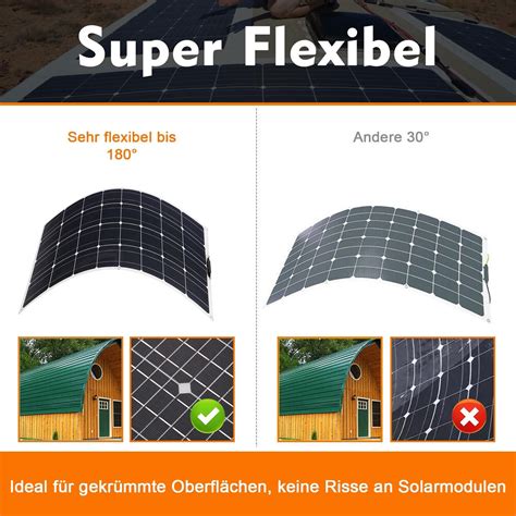 W V Solarpanel Flexibel Monokristallin Solarmodul F R Wohnmobil