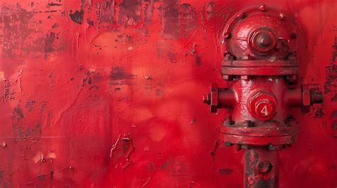 Premium Photo A Bright Red Fire Hydrant Stands Out Against A Peeling