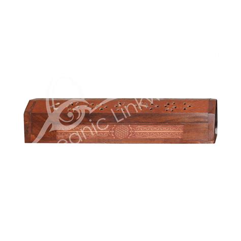 Wholesale Incense Stick Burner And Storage Box Acacia Wood Laser Carved