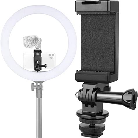 Amazon Anwenk Phone Holder Hot Shoe Mount Adapter With Cold Shoe Mount For Microphone