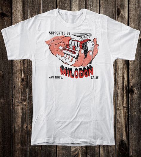 Mens Retro Hot Rod Tee T Shirt Drag Race Racing Speed Shop Milodon Van Nuys EBay