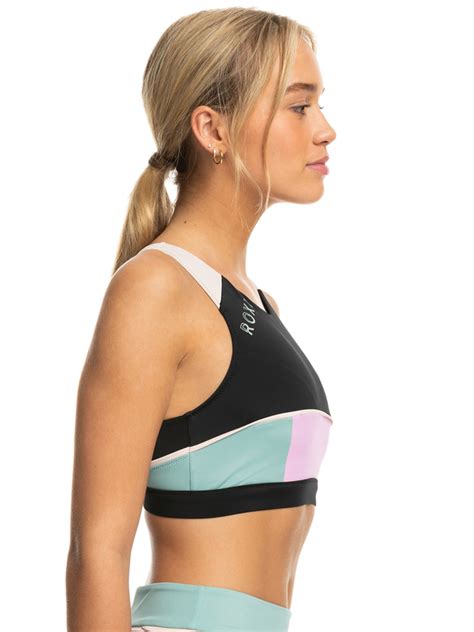 Roxy Active Top De Bikini Crop Para Mujer Roxy