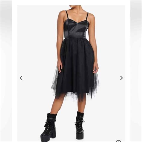 New Hot Topic Cosmic Aura Black Corset Tulle Midi Dress Size Small