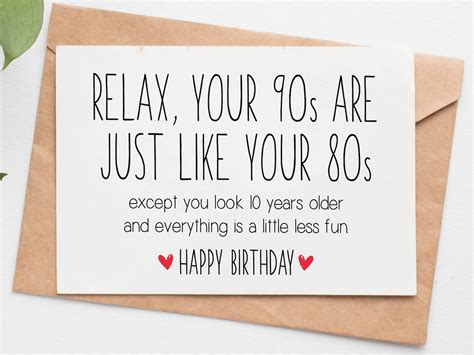 Funny 90th Birthday Card 90th Birthday Gift For Women Or Men Etsy