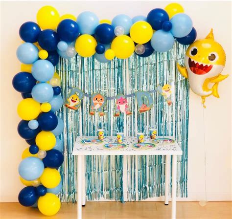 Baby Shark Balloon Garland With Or Without Pink Baby Shark Party