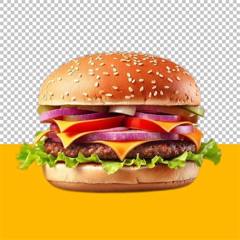 Premium PSD Beef Burger Isolated On Transparent Background