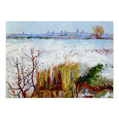 Van Gogh-Snowy Landscape with Arles in Background Poster | Zazzle | Van ...