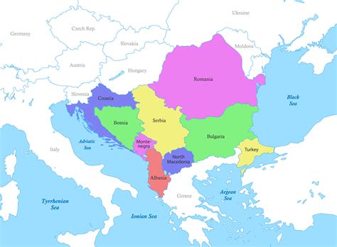 Mapa De Sureste Europa Con Fronteras De El Pa Ses Vector En