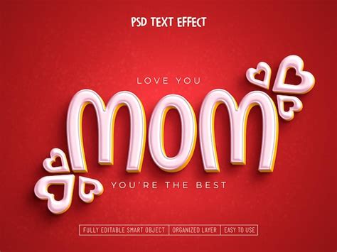 Free Psd Happy Mothers Day Editable Text Effect