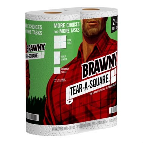 Brawny Tear A Square Double Paper Towels Rolls Kroger