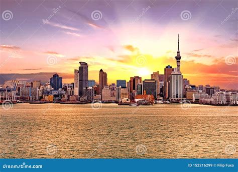 Auckland Skyline In New Zealand Stock Image Image Of Famous Seaside