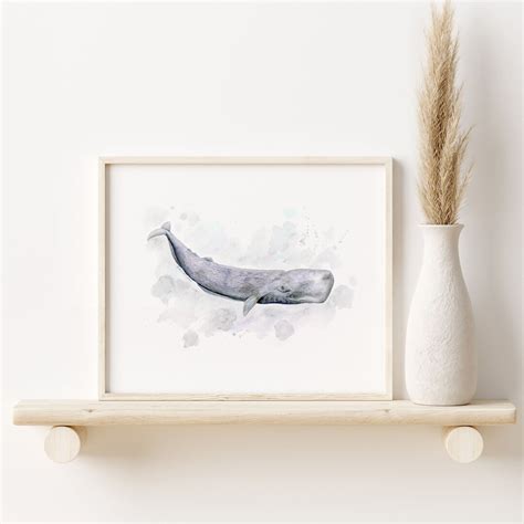 Whale Watercolor Nursery Art Print Kids Wall Decor Whale Nursery ...