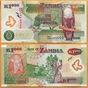 Zambia Gem Unc Kwacha Banknote Polymer Money Bill P G Ebay