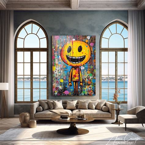 Smiley Wall Art Graffiti Prints Wall Art Wall Decor Over The Etsy