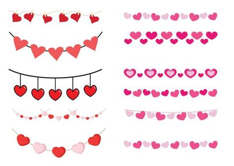 Garland Heart Garland Vector Art Icons And Graphics For Free Download
