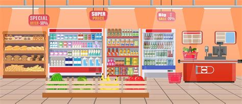 Supermarket Aisle Vector Art Icons And Graphics For Free Download