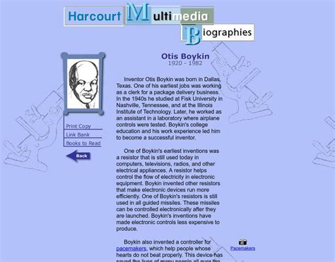Harcourt Biographies Otis Boykin 1920 1982 Website For 3rd 8th