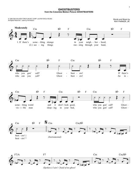 Ghostbusters Piano Digital Sheet Music Sheet Music Plus