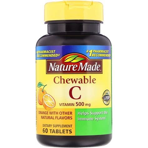 Nature Made, Chewable Vitamin C, 500 mg, 60 Tablets - iHerb.com