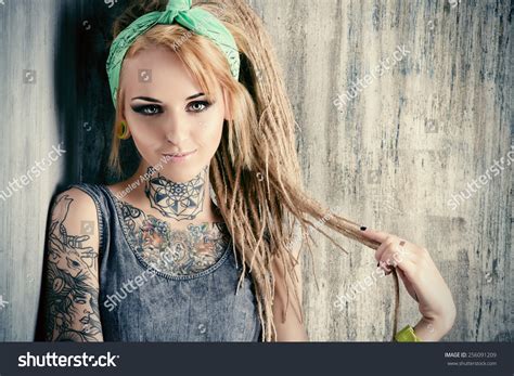 Sexual Blonde Girl Fascinating Dreadlocks Posing Stock Photo 256091209 Shutterstock