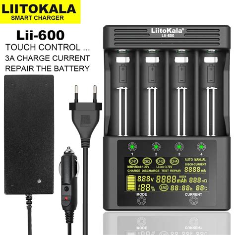 LiitoKala Cargador De Bater A De Iones De Litio Lii 600 LCD 18650 1 2 V