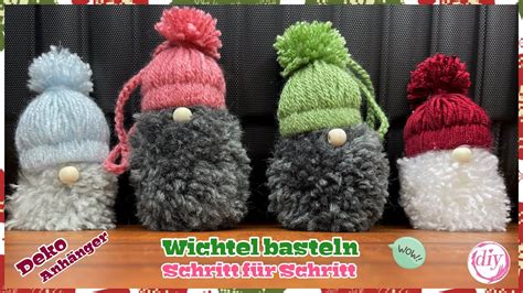 WICHTEL basteln Schritt für Schritt aus Pappe Wolle Deko