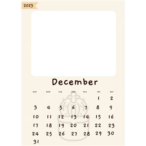 Gambar Desember 2023 Kalender Dinding Estetika Minimalis Dapat Dicetak Desember 2023 Dinding