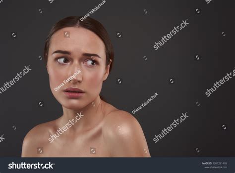 Close Portrait Beautiful Lady Naked Shoulders Stock Photo 1367291495 Shutterstock