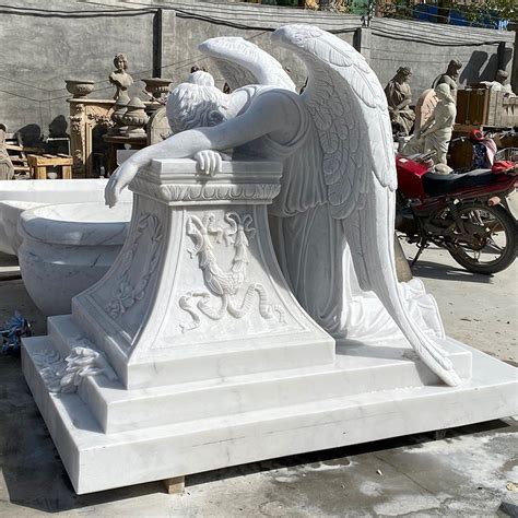 Hand Carved Outdoor Decoration Religious Natural Stone White Marble