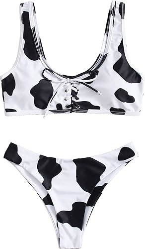 Amazon SweatyRocks Women S Sexy Bikini Set Lace Up Solid Color Two Piece Bathing Swimwear