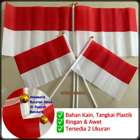 Jual Bendera Tangkai Kain Merah Putih Pawai 17 Agustus Shopee Indonesia