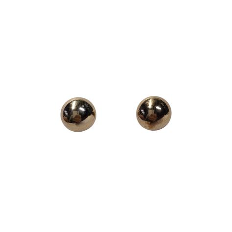 14k Gold Button Earrings