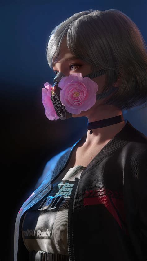 Chica Con Mascarilla De Gas Cyberpunk Fondo De Pantalla K Hd Id