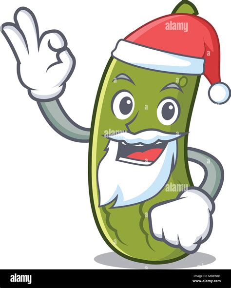 Santa Pickle Mascota Estilo De Dibujos Animados Imagen Vector De Stock