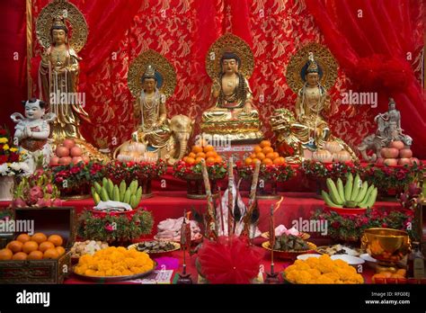 Unidentified Set Of Ancestor Worship Table In Chinese On Street During
