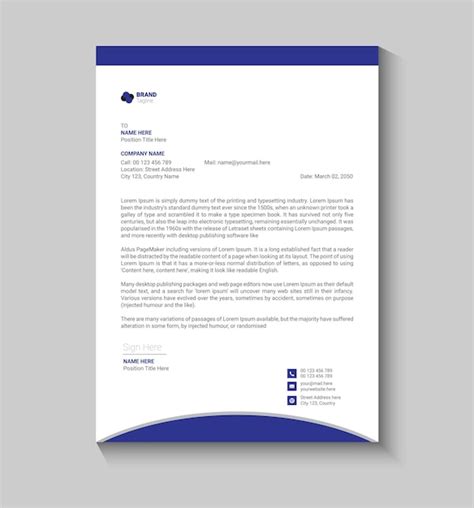 Carta De Negocios Vector Premium